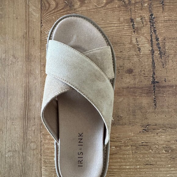 NWOT Iris & Ink Suede Espadrille Sandals - Picture 5 of 7